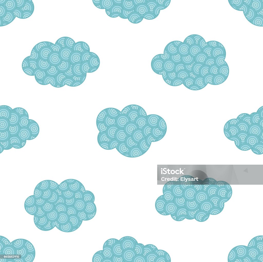 Abstract Clouds Seamless Vector Pattern Stock Illustration - Download ...