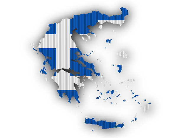 istock Textured map of Greece in nice colors 865655368