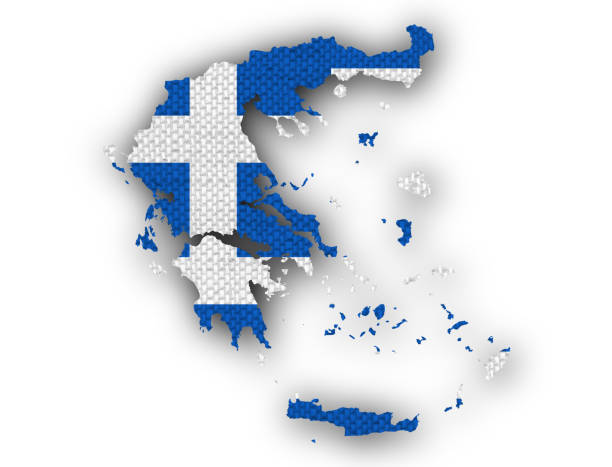 istock Textured map of Greece in nice colors 865655416