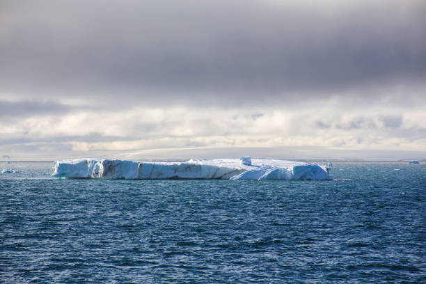 Icebergs floating in Arctic stock photo