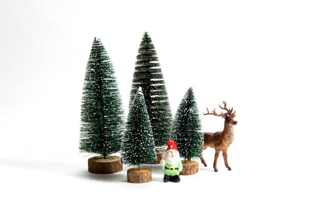istock forest firs reindeer and gnome 865665000
