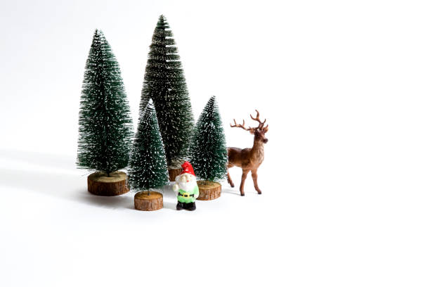 istock forest firs reindeer and gnome 865665020