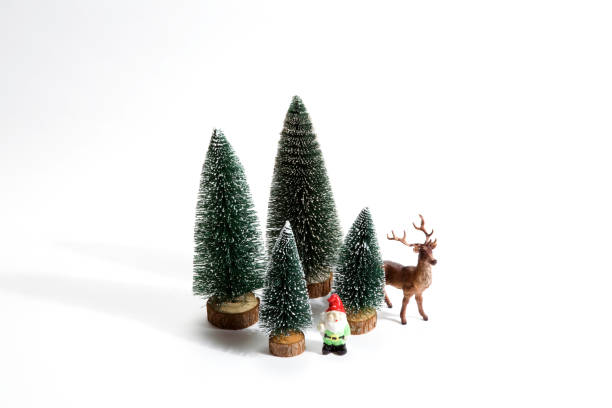 istock forest firs reindeer and gnome 865665026