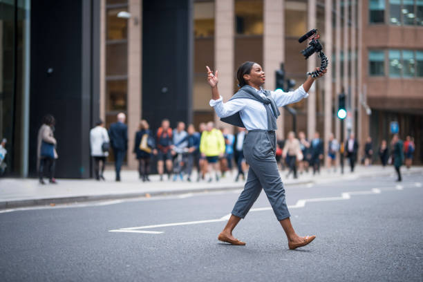 istock Businesswoman vlogging in London 865667516