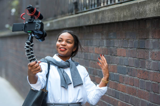 istock Businesswoman vlogging in London 865667570