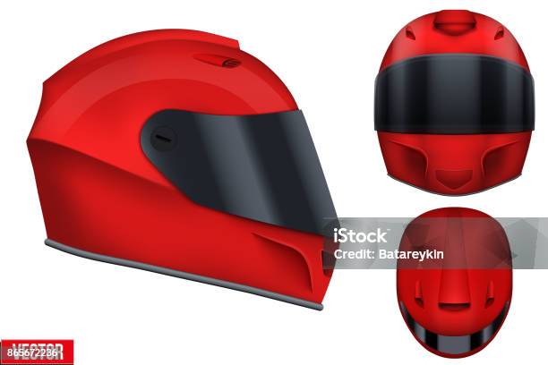 Motor Racing Helmet With Glass Visor Stock Illustration - Download Image Now - Sports Helmet, Sports Race, Motorsport