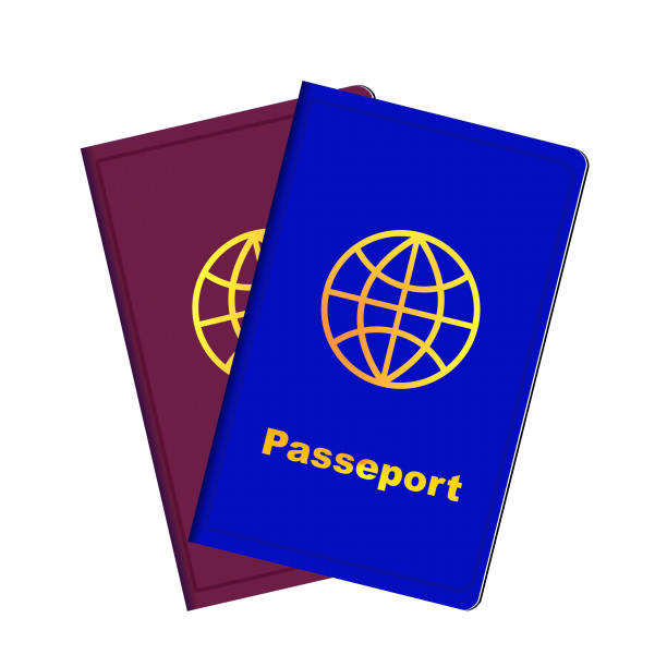 istock Vector Passports red and blue isolated on white background 865680218