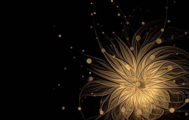 istock Abstract fractal golden  flower 865692186