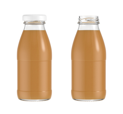 Bottle of coffee milk isolated on white background, 3D rendering