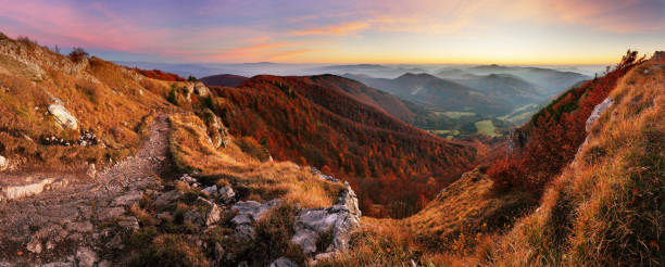 istock Mountain panorama with path from peak Klak at autumn, Slovakia 865696880