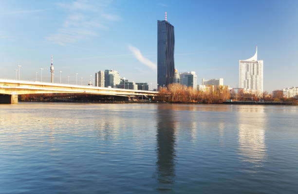 istock View on a modern city with a water reflection 865696976