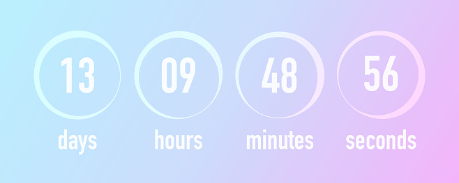 Color Coded Countdown Timer Countdown Template Ui Web Design Vector Illustration Blurred Gradient ...