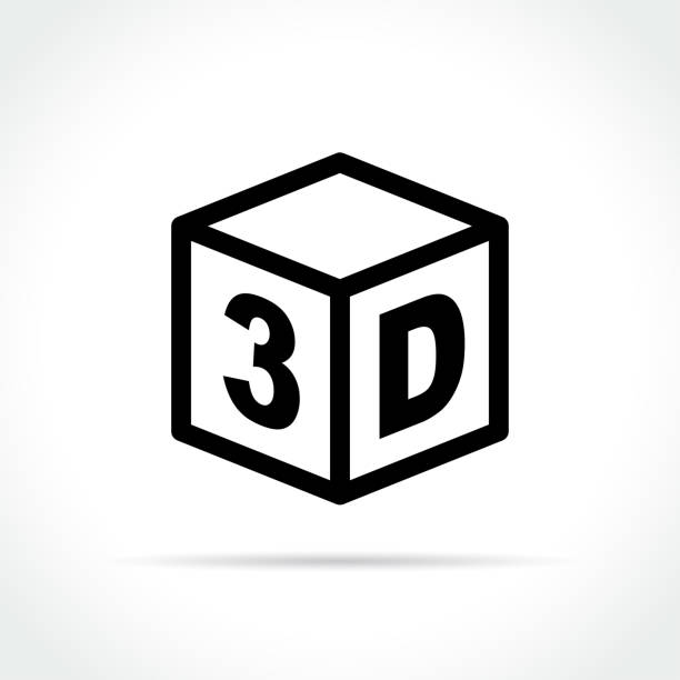 3d cube icon concept Illustration of 3d cube icon concept 3d print and icon stock illustrations
