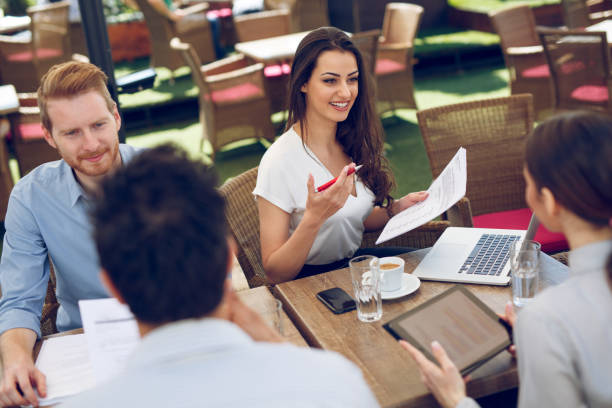 istock Business people brainstorming over new business project using laptop 865700936
