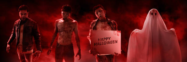 istock Set of scary halloween costumes 865706918