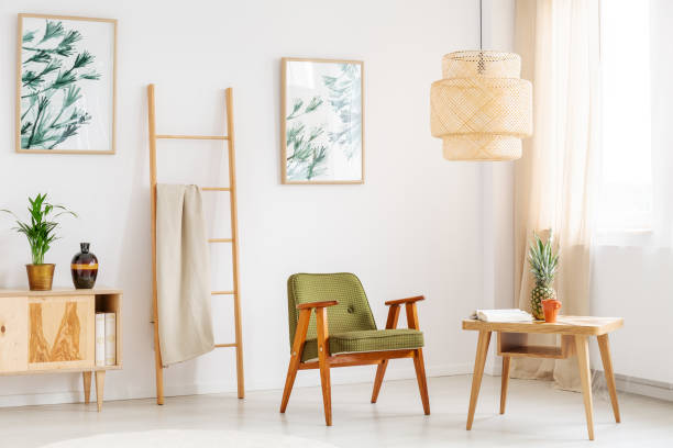 istock Bright room with green chair 865709502