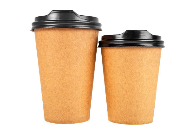 istock Paper cups of coffee on a white background 865723982