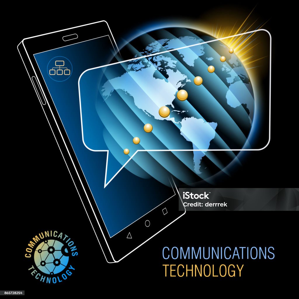 Technology In Communication Smart Phone Communications Technology Stock Illustration - Download ...