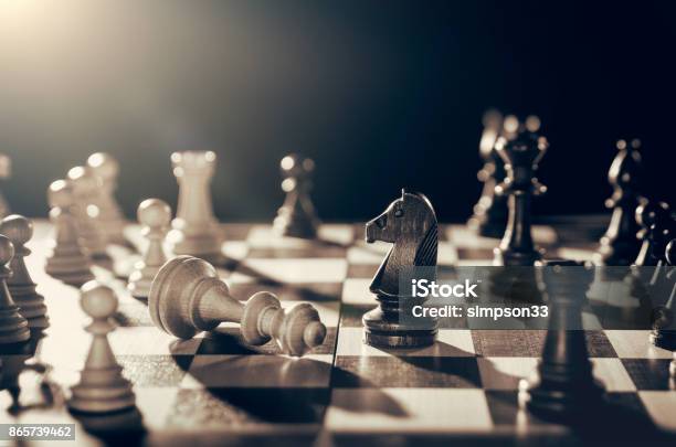 Chess Financial Business Strategy Concept Stock Photo - Download Image Now - Chess, Chess Board, Competition