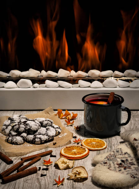 istock Winter mood.by the Eco fireplace 865741820