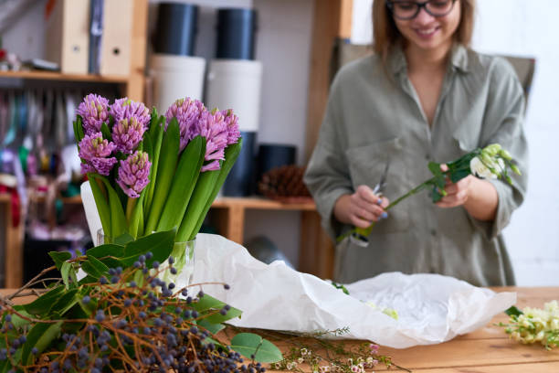 istock Beautiful flowers in florists shop 865742370