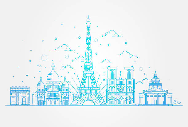 ilustrações, clipart, desenhos animados e ícones de marcos arquitetônicos de paris - paris