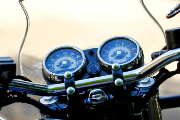 istock Gauges of vintage classic motorcycle 865749594