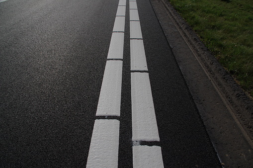 Fresh road markings on a new hoghway