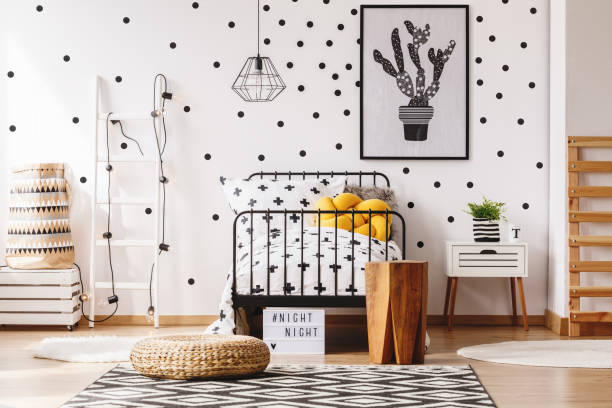 istock Yellow pillow on child's bed 865765334