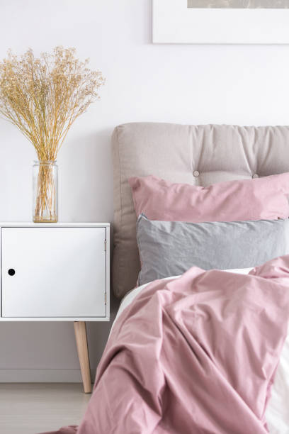 istock White wooden chest in bedroom 865771810
