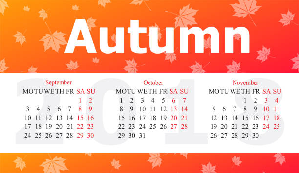 istock Autumn season calendar for 2018 year 865772950