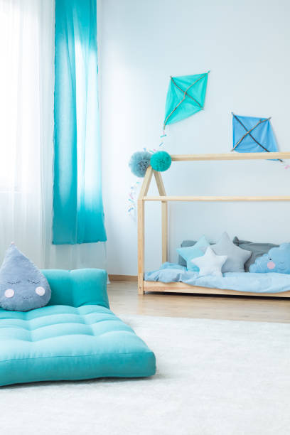 istock Blue mattress in boy's bedroom 865776726