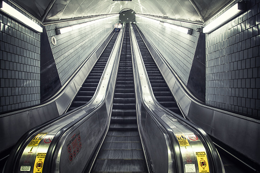 Escalator in subway station