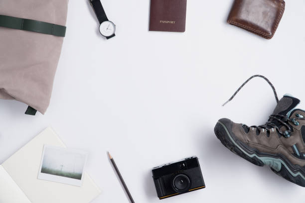 istock Flat lay of Traveler's accessories and copy space 865780208
