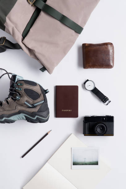 istock Flat lay of Traveler's accessories 865780224