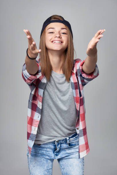 istock Teen girl with outstretched hands 865796542
