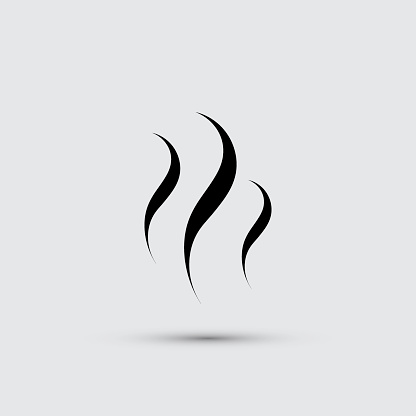 black smoke icon on white background close-up