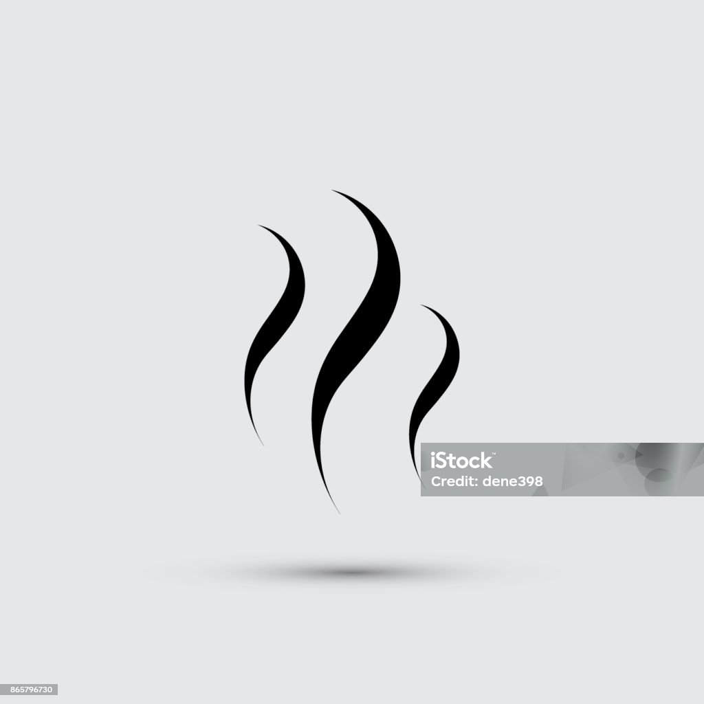 Smoke steam icon black smoke icon on white background close-up Heat - Temperature stock vector