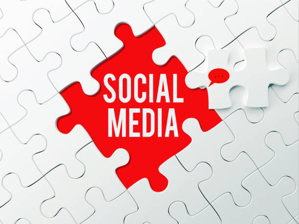social media -puzzle concept - the media social issues information medium sharing imagens e fotografias de stock