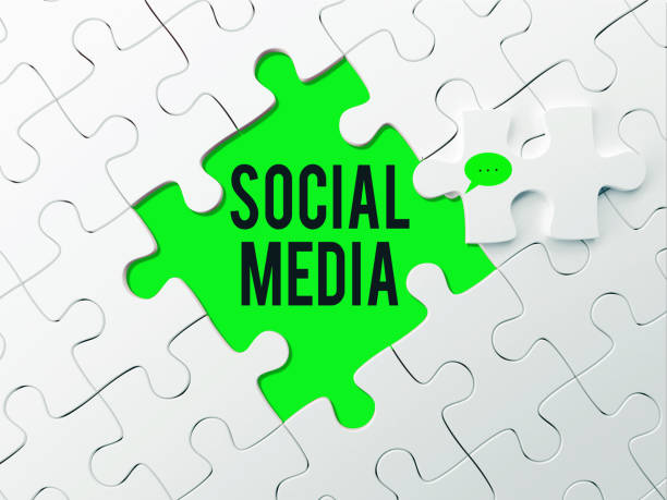 social media -puzzle concept - the media social issues information medium sharing imagens e fotografias de stock