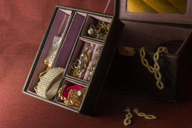 istock Vintage case with jewelry 865798152