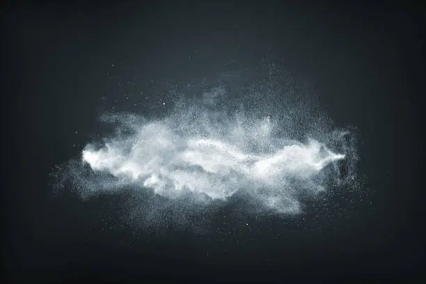 Photo of Abstract design of white powder snow cloud