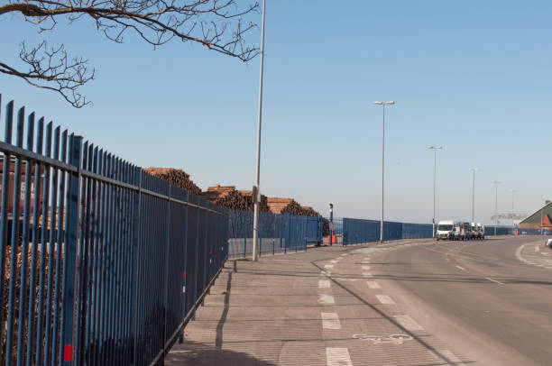 istock Terror protection fence at Nykoebing F harbor 865809424