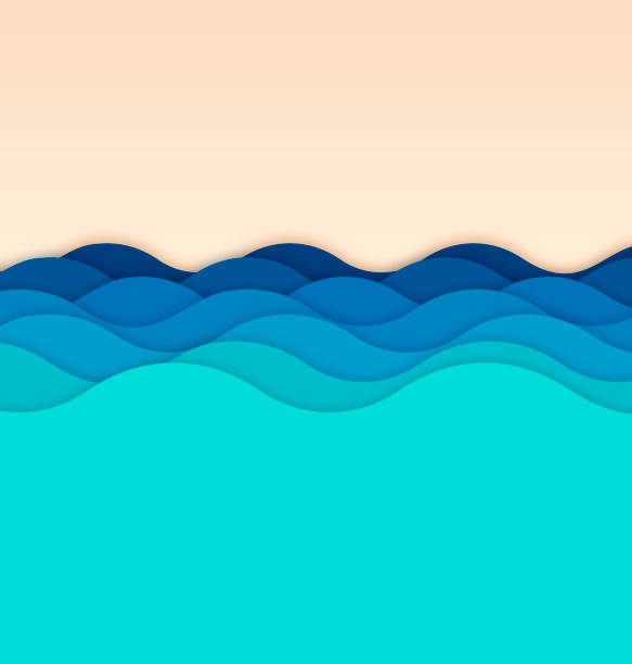 Waves Background Waves background concept illustration. bay of water illustrations stock illustrations