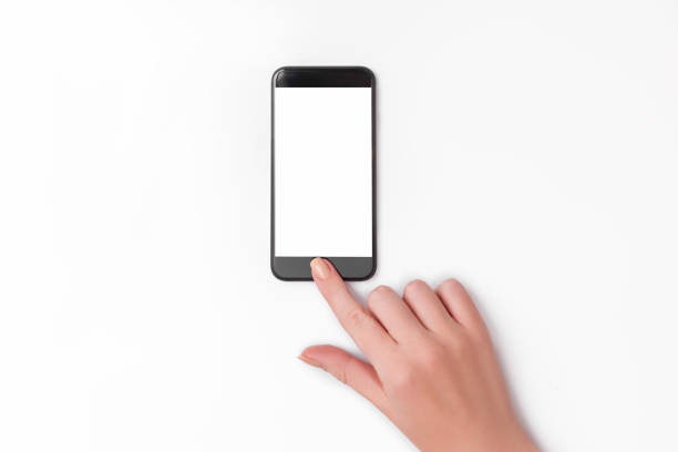 istock hand holding phone isolated on white clipping path inside 865814764