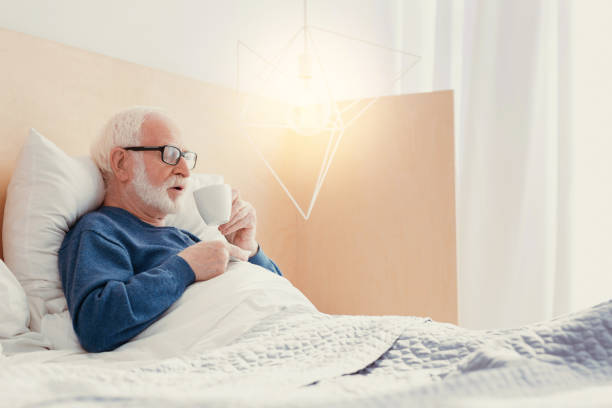 istock Profile photo of concentrated pensioner that drinking tea 865816974