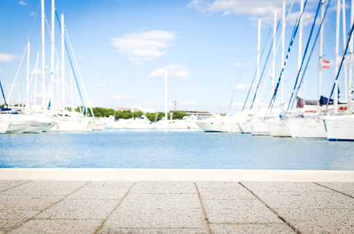 Sea dock with boats waiting