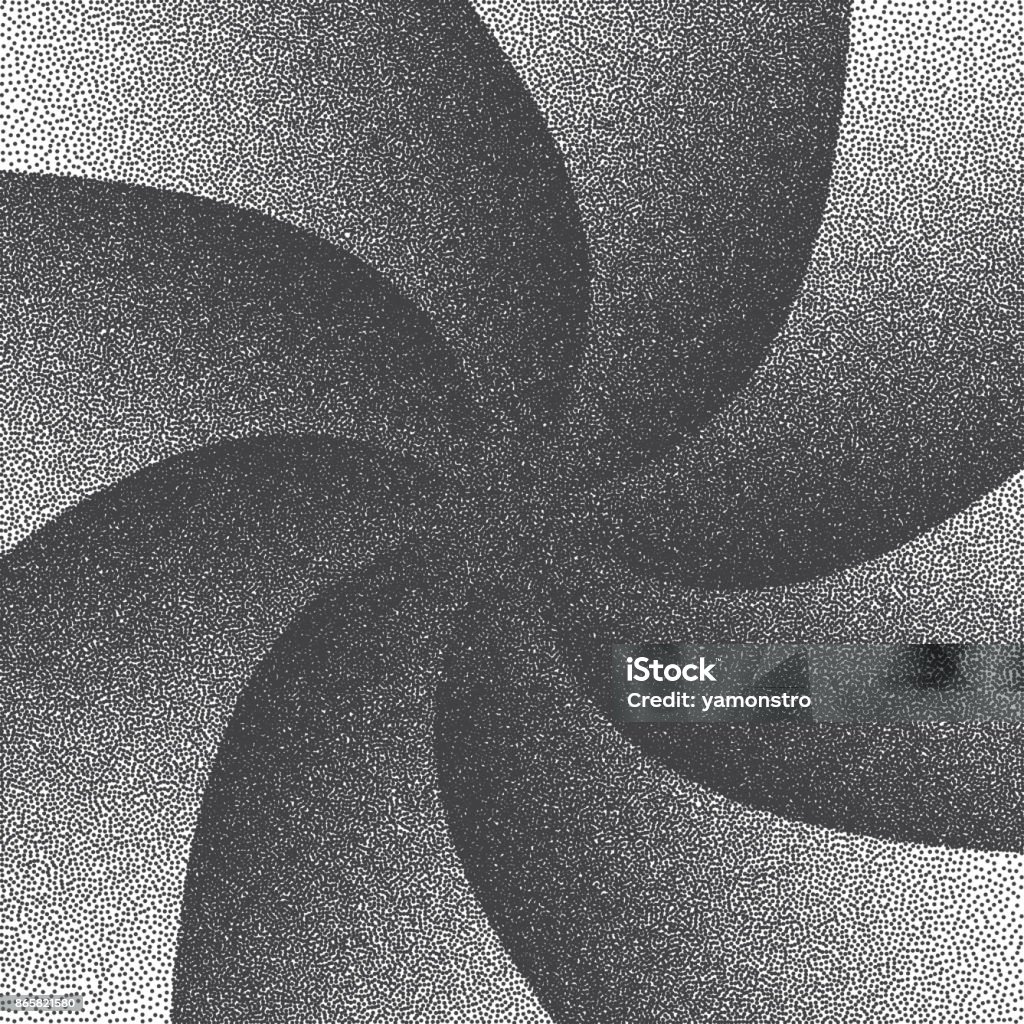 Vector Retro Style Dotwork Background Vector Retro Style Dotwork Spiral Background. Abstract Dotted Stippling Engraving Old Texture Noise stock vector