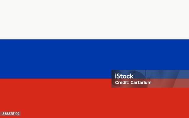 Bandiera Vettoriale Russa - Immagini vettoriali stock e altre immagini di Russia - Russia, Bandiera, Blu