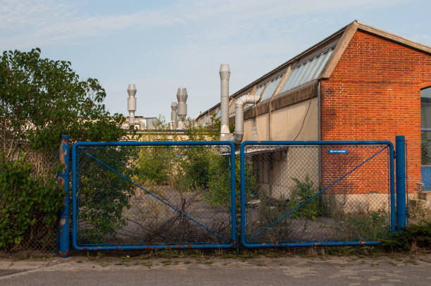 gate to an abandoned factory in Vordingborg Denmark